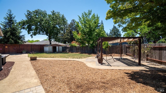 1523 Bruce Ct, Santa Rosa, CA 95401 - fenced backyard featuring a patio and a pergola