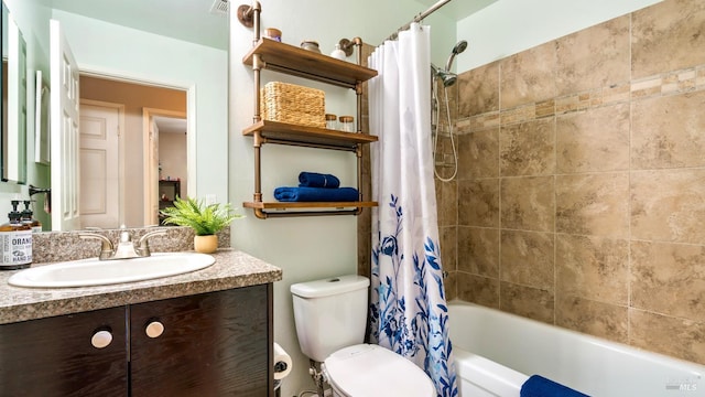 1523 Bruce Ct, Santa Rosa, CA 95401 - bathroom with vanity, toilet, and shower / bath combo with shower curtain