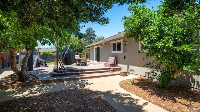 1523 Bruce Ct, Santa Rosa, CA 95401 - fenced backyard with a wooden deck