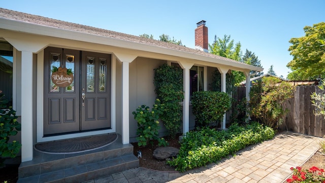 1523 Bruce Ct, Santa Rosa, CA 95401 - property entrance with a chimney
