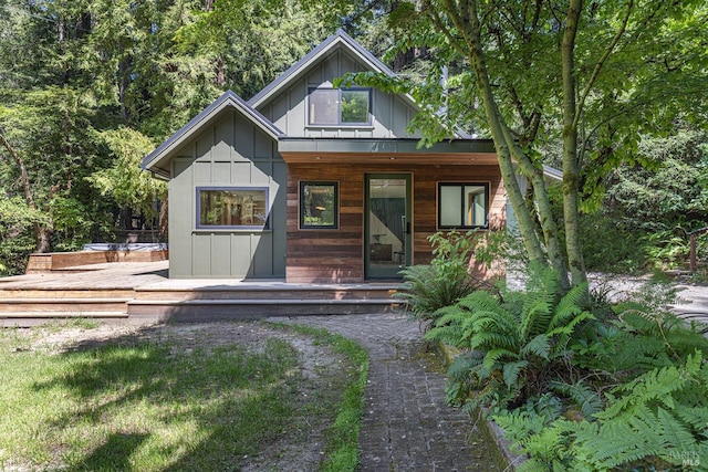 4011 Mill Creek Rd, Healdsburg, CA 95448 - view of front facade featuring covered porch and board and batten siding