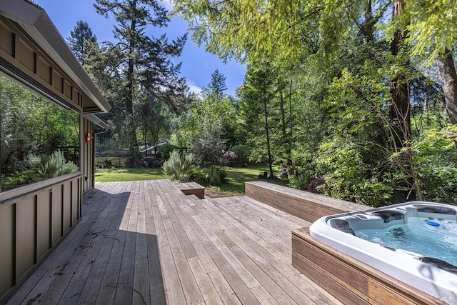 4011 Mill Creek Rd, Healdsburg, CA 95448 - deck with a hot tub