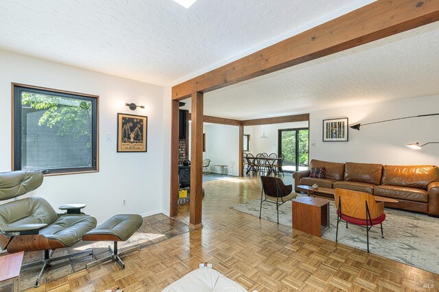 4011 Mill Creek Rd, Healdsburg, CA 95448 - living room with a textured ceiling and baseboards
