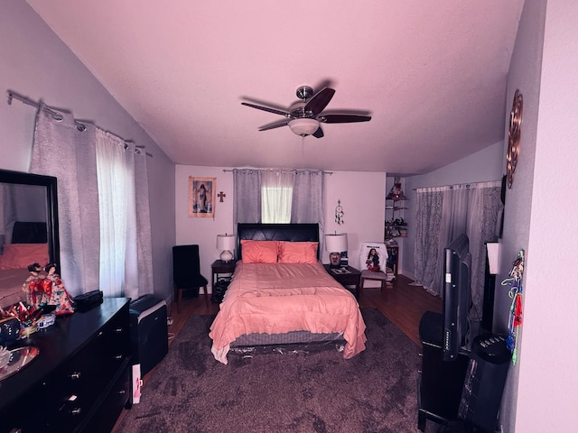 561 Samuel Way, Sacramento, CA 95838 - bedroom with wood finished floors, ceiling fan, and vaulted ceiling