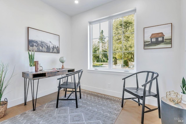 22 Cedar Ave, Kentfield, CA 94904 - office space with baseboards, wood finished floors, and recessed lighting