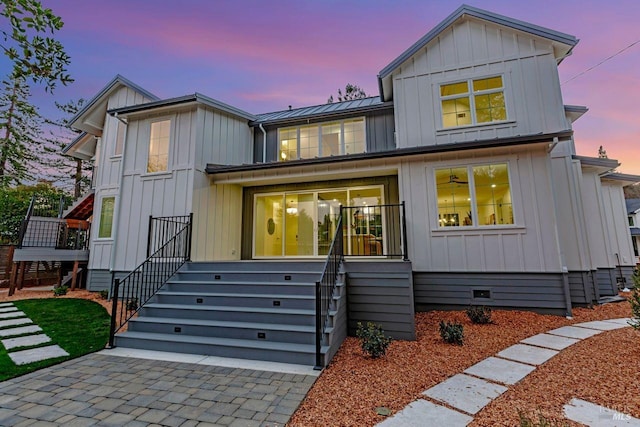 22 Cedar Ave, Kentfield, CA 94904 - modern farmhouse with board and batten siding and crawl space