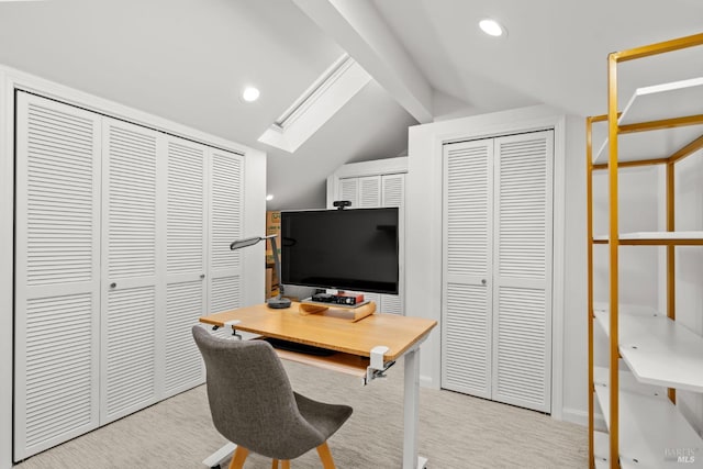 402 Donahue St, Sausalito, CA 94965 - office space featuring light carpet, a skylight, and recessed lighting