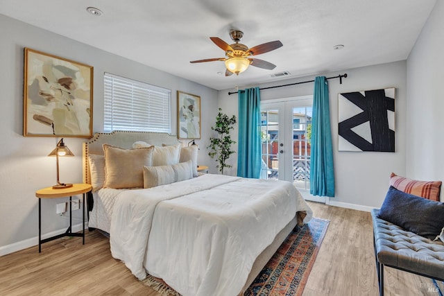 1753 15th St, San Pablo, CA 94806 - bedroom featuring french doors, access to outside, baseboards, and light wood-style floors