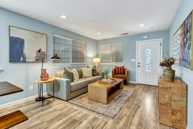 1753 15th St, San Pablo, CA 94806 - living room featuring wood finished floors, recessed lighting, and baseboards