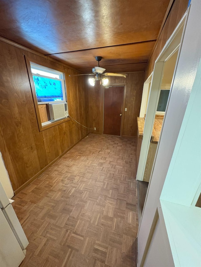 612 Union St, Isleton, CA 95641 - corridor with wood walls and cooling unit