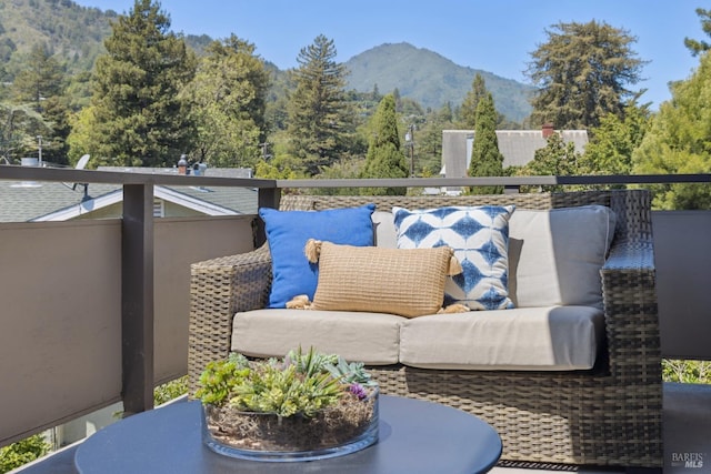 40 Redwood Ave, Corte Madera, CA 94925 - balcony with an outdoor living space, a mountain view, and a forest view