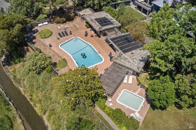 40 Redwood Ave, Corte Madera, CA 94925 - aerial overview of property's location with a pool area