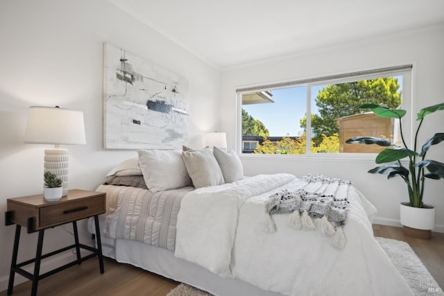 40 Redwood Ave, Corte Madera, CA 94925 - bedroom with ornamental molding and wood finished floors