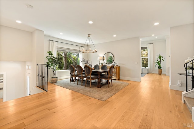 943 Appleridge Pl, Fairfield, CA 94534 - dining space featuring plenty of natural light, light wood-style flooring, a chandelier, and recessed lighting
