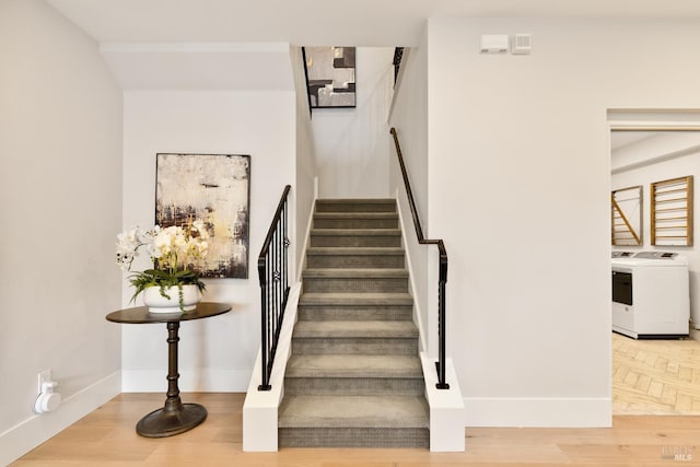 943 Appleridge Pl, Fairfield, CA 94534 - stairs with washer / dryer and wood finished floors