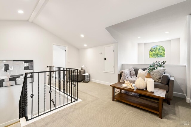943 Appleridge Pl, Fairfield, CA 94534 - living room featuring carpet flooring, vaulted ceiling, and recessed lighting