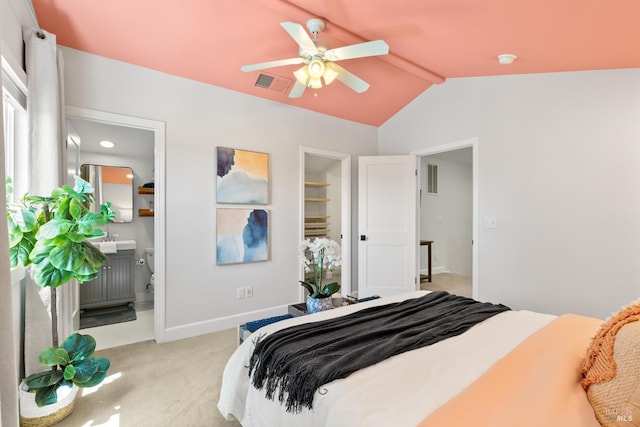 943 Appleridge Pl, Fairfield, CA 94534 - bedroom with light colored carpet, ensuite bath, and ceiling fan