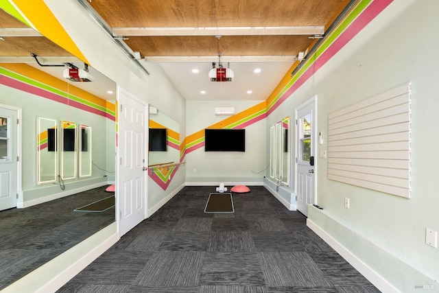 943 Appleridge Pl, Fairfield, CA 94534 - corridor featuring carpet, beam ceiling, recessed lighting, and baseboards