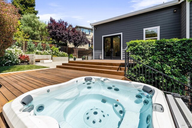 943 Appleridge Pl, Fairfield, CA 94534 - wooden deck with a hot tub