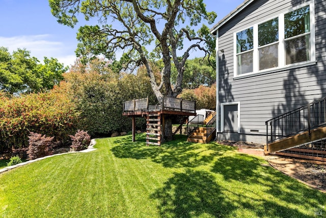 943 Appleridge Pl, Fairfield, CA 94534 - view of green lawn featuring stairway and a deck