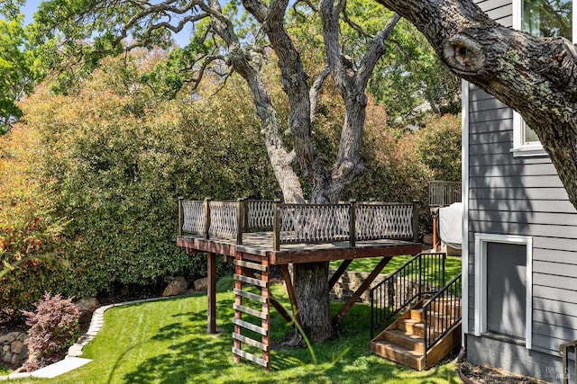 943 Appleridge Pl, Fairfield, CA 94534 - view of grassy yard with a deck and stairs