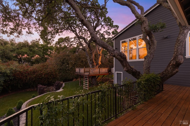943 Appleridge Pl, Fairfield, CA 94534 - deck at dusk featuring a lawn
