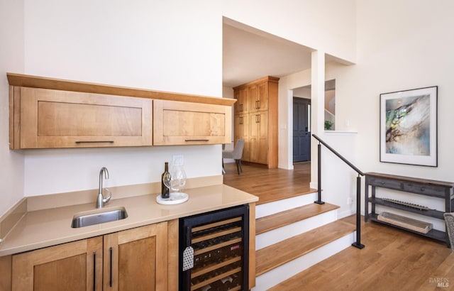 1043 La Quinta Ct, Napa, CA 94559 - indoor wet bar with wine cooler and light wood-type flooring