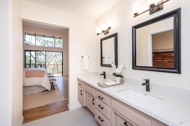 1043 La Quinta Ct, Napa, CA 94559 - bathroom with double vanity, baseboards, and connected bathroom