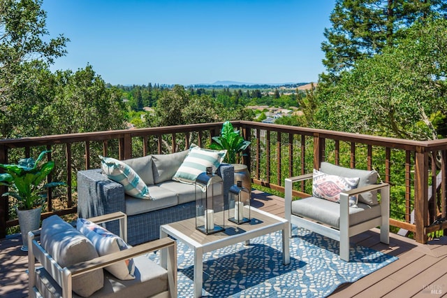 1043 La Quinta Ct, Napa, CA 94559 - wooden deck with an outdoor hangout area