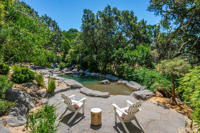 1043 La Quinta Ct, Napa, CA 94559 - view of yard featuring a patio and a garden pond