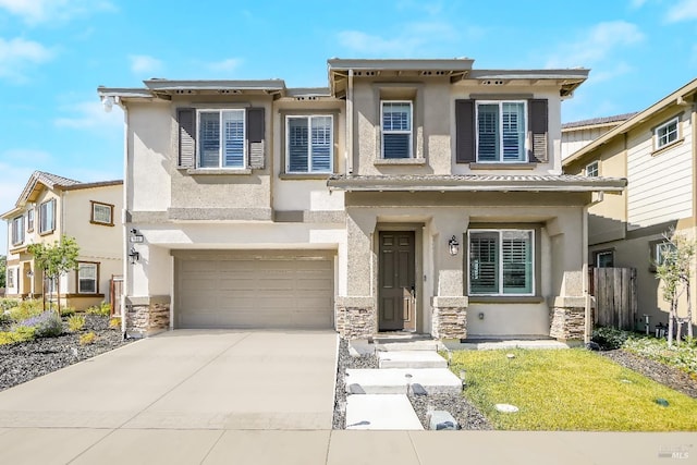 840 Allegro Ct, Fairfield, CA 94534 - townhome / multi-family property with stucco siding, an attached garage, and stone siding