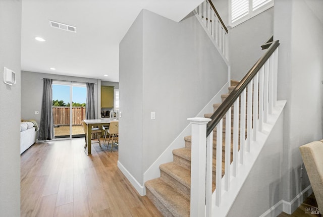 840 Allegro Ct, Fairfield, CA 94534 - stairway with wood finished floors, baseboards, and recessed lighting