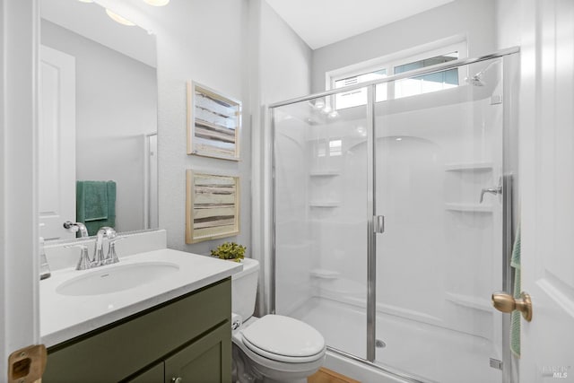 840 Allegro Ct, Fairfield, CA 94534 - bathroom featuring a shower stall, vanity, and toilet