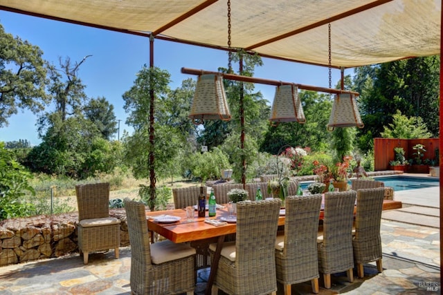 1067 Darms Ln, Napa, CA 94558 - view of patio / terrace featuring outdoor dining area and view of scattered trees