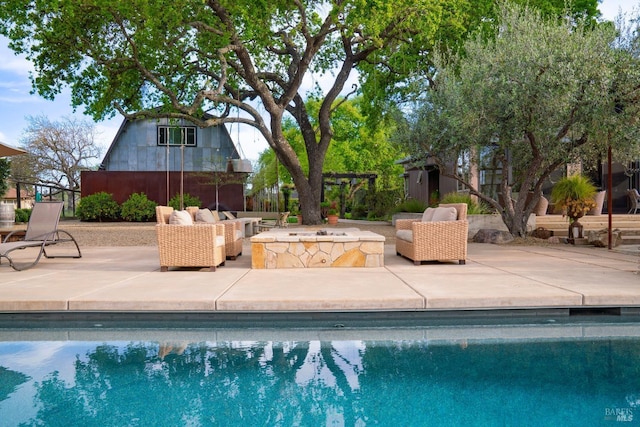 1067 Darms Ln, Napa, CA 94558 - outdoor pool featuring an outdoor hangout area and a patio