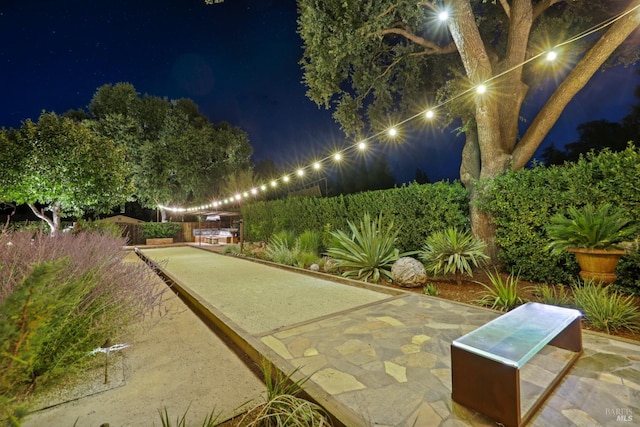 1067 Darms Ln, Napa, CA 94558 - patio at twilight featuring a game area