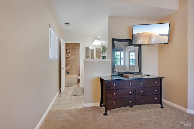 1405 Montana Pl, Rohnert Park, CA 94928 - corridor featuring light carpet, baseboards, and light tile patterned floors