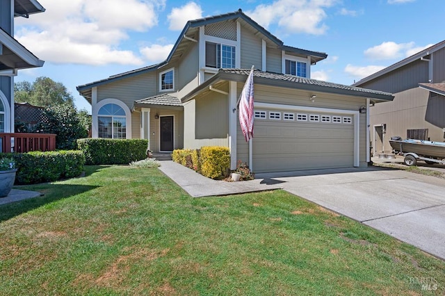 1405 Montana Pl, Rohnert Park, CA 94928 - traditional home with concrete driveway, a front lawn, and a garage