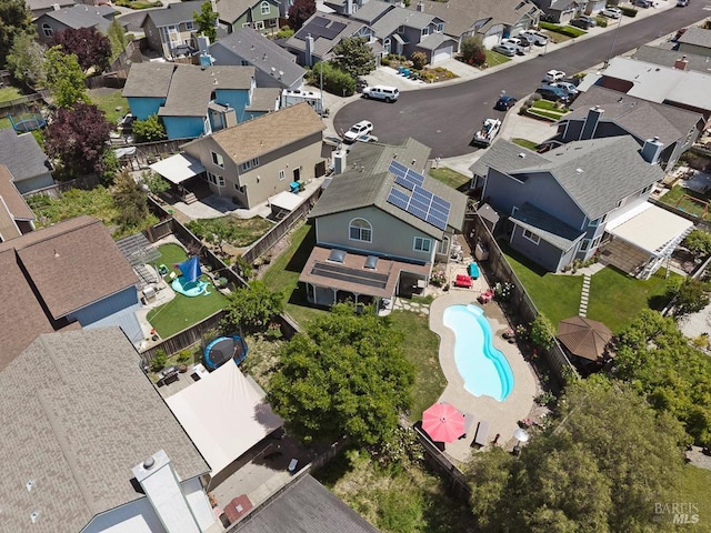 1405 Montana Pl, Rohnert Park, CA 94928 - aerial perspective of suburban area featuring a pool