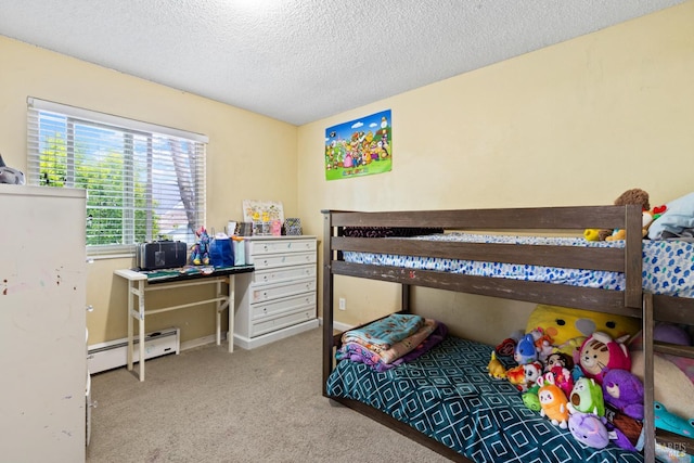50 S A St, Santa Rosa, CA 95401 - carpeted bedroom with a baseboard heating unit and a textured ceiling