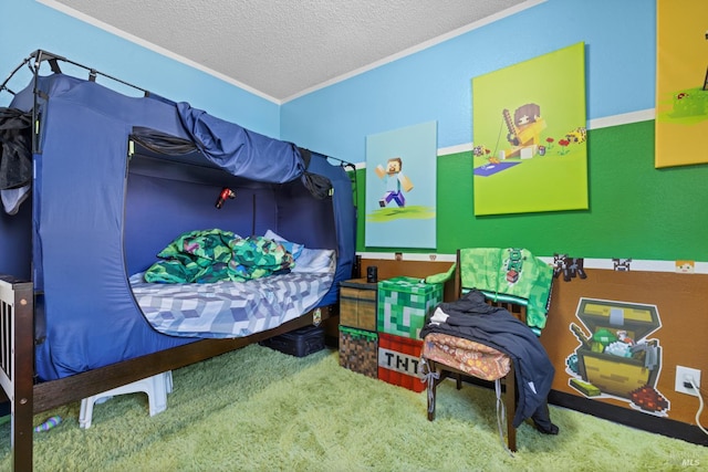 50 S A St, Santa Rosa, CA 95401 - carpeted bedroom featuring crown molding and a textured ceiling