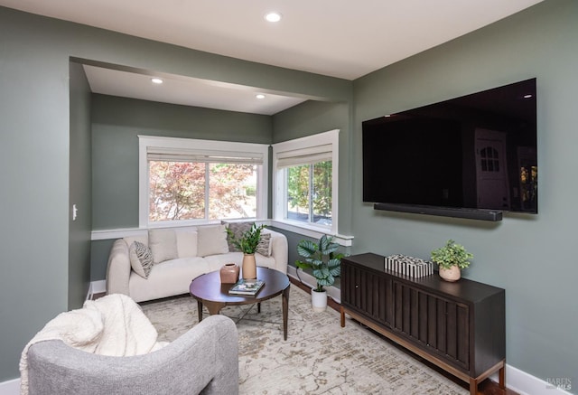 225 Berna Ave, Napa, CA 94559 - living room with baseboards, recessed lighting, and wood finished floors