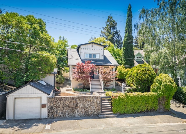 225 Berna Ave, Napa, CA 94559 - view of front of house with stairway and a garage