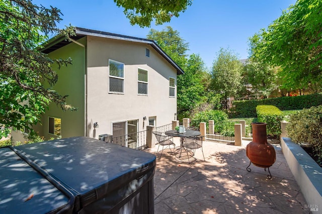 225 Berna Ave, Napa, CA 94559 - view of patio / terrace with a hot tub and outdoor dining area