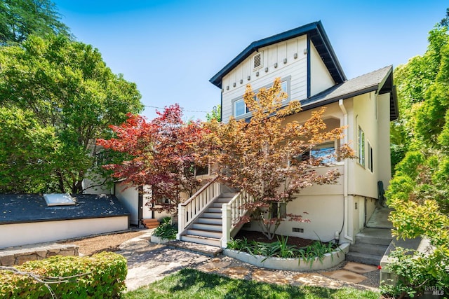 225 Berna Ave, Napa, CA 94559 - view of front of property with stairs and stucco siding
