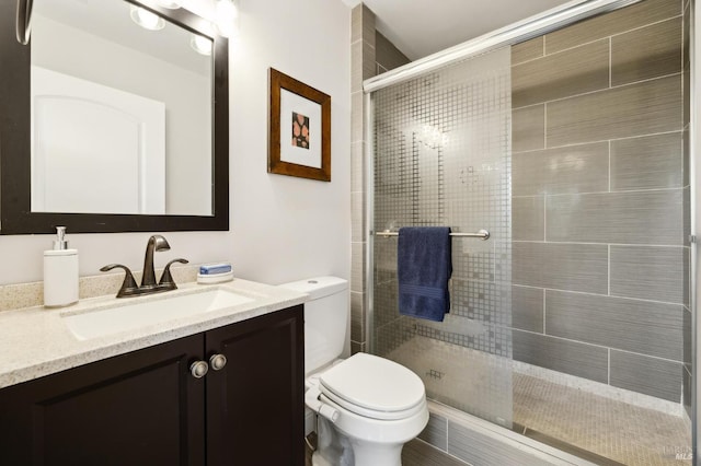 1131 W California Ave, Mill Valley, CA 94941 - bathroom featuring vanity, toilet, and a stall shower