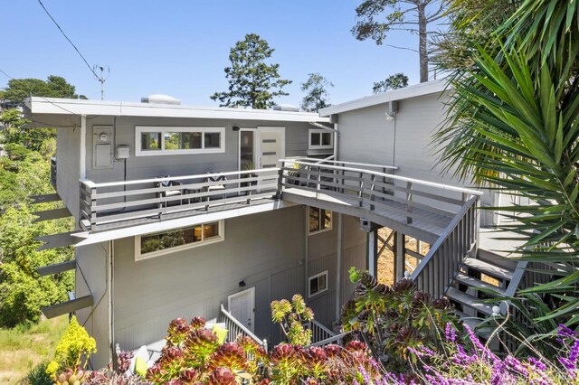 1131 W California Ave, Mill Valley, CA 94941 - rear view of property featuring stairs and a balcony