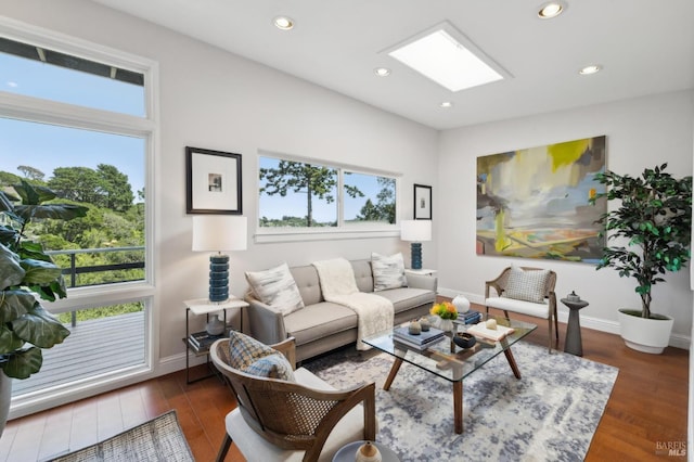 1131 W California Ave, Mill Valley, CA 94941 - living area with recessed lighting, baseboards, and wood finished floors