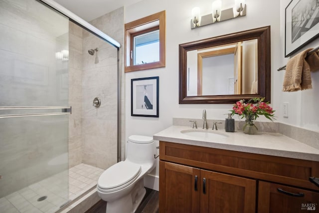 189 Seadrift Rd, Stinson Beach, CA 94970 - full bathroom featuring toilet, vanity, and a shower stall