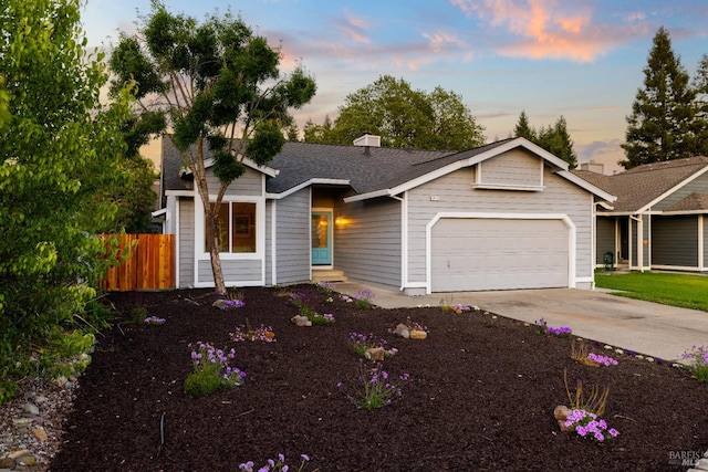 2410 Pinercrest Dr, Santa Rosa, CA 95403 - ranch-style house featuring an attached garage, driveway, and roof with shingles